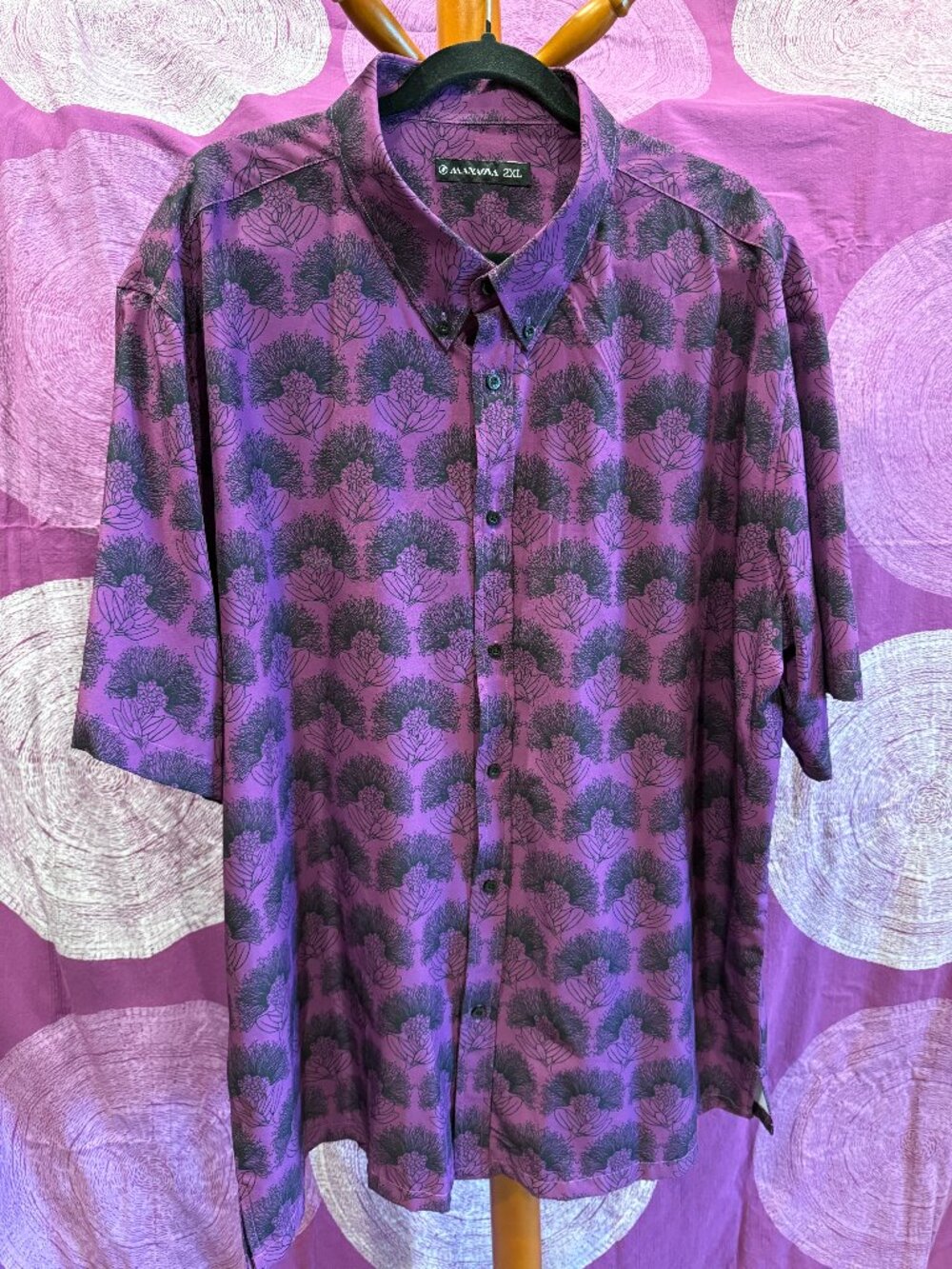 MANAOLA Men's Short Sleeve Button Down XXL Shirt